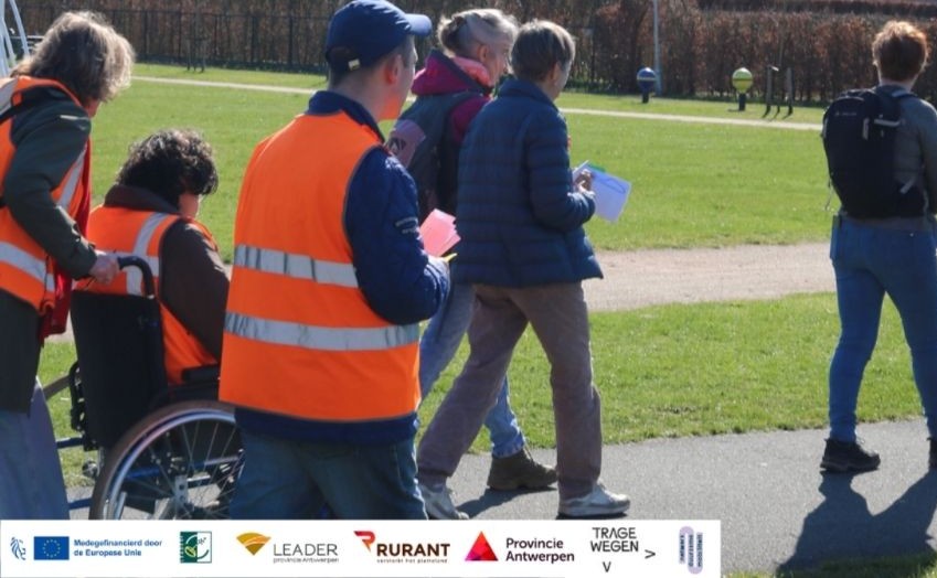 een foto van de proefwandeling- en fietstocht 