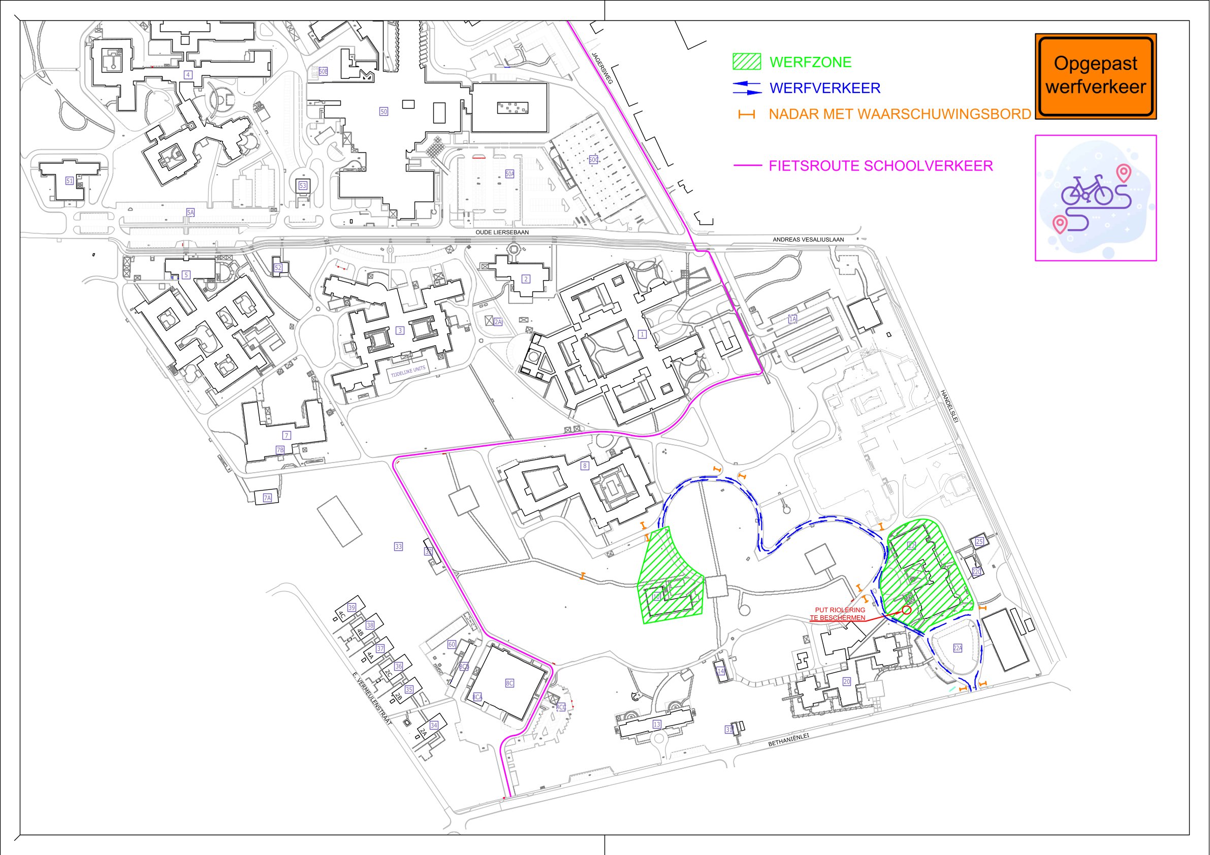plan van de werken op domein Bethanië