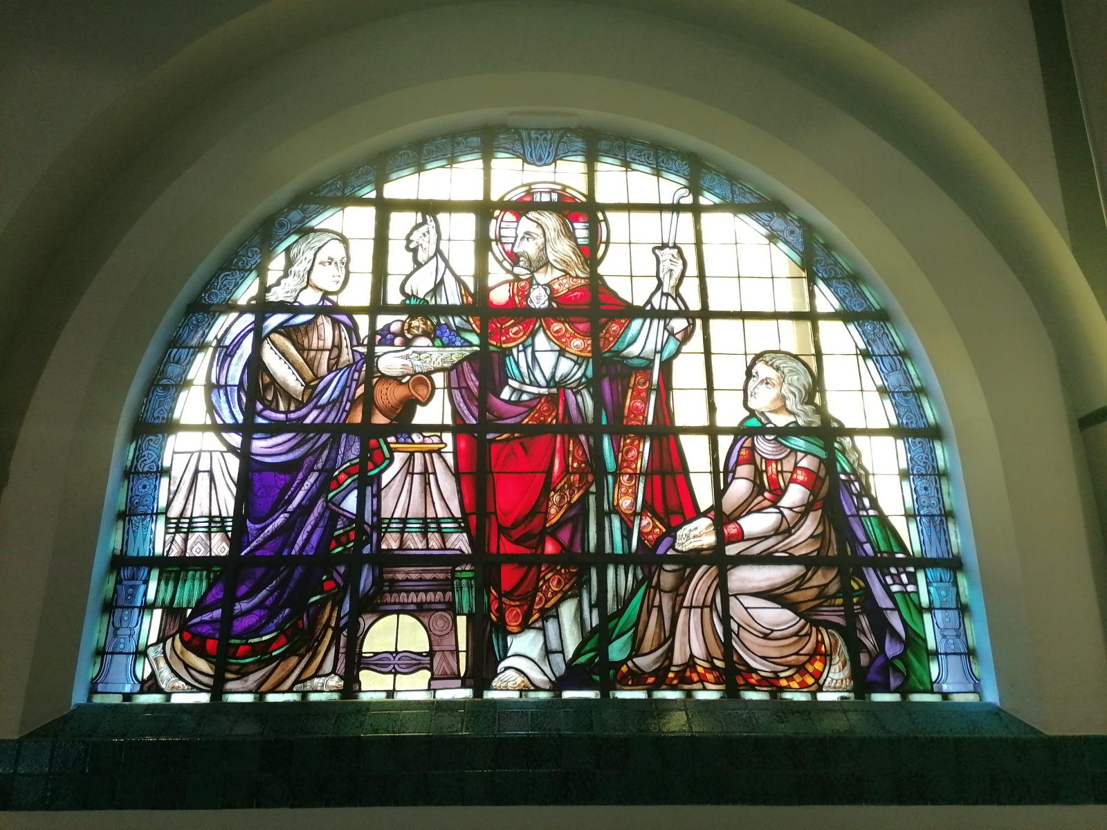 glasraam A | 2. Martha, Maria en Jezus in Bethanië