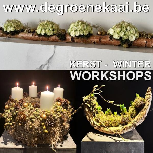 Workshops bloemschikken Advent - Kerst - Winter © de groene kaai