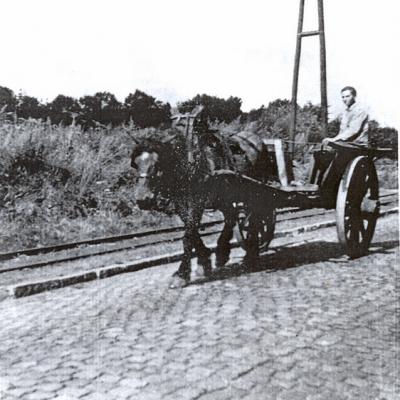 Marcel Van Giel met Paard en kar