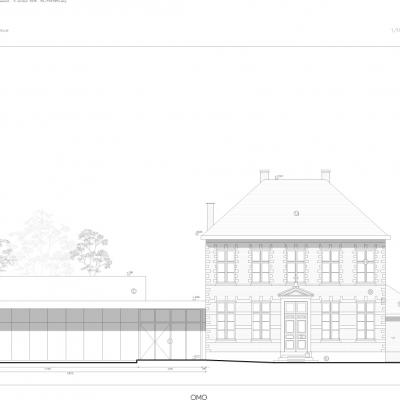 plan nieuwe dorpszaal en pastorij Halle