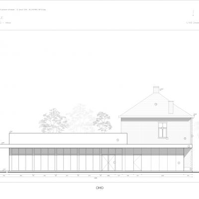 plan nieuwe dorpszaal en pastorij Halle