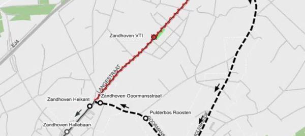 omleiding op N14 in Zandhoven