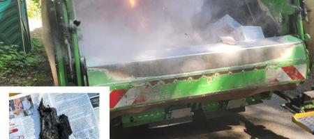 Een ophaalwagen vat vuur tijdens een afvalophaling