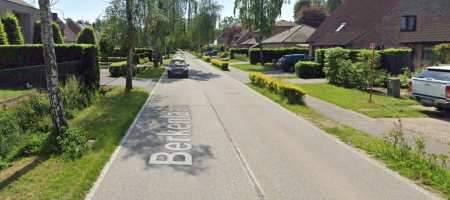 Google Maps foto van de locatie waar de werken in de Berkenlaan plaatsvinden