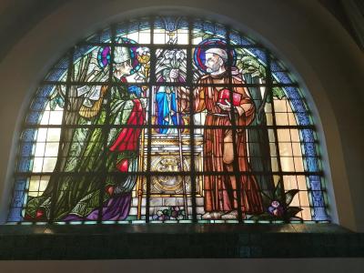 glasraam in de Kapel B-4 Franciscus van Assisi