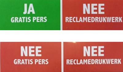 JA/NEE en NEE/NEE antireclamesticker