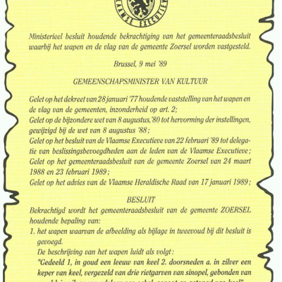 wapenschild en vlag van Zoersel