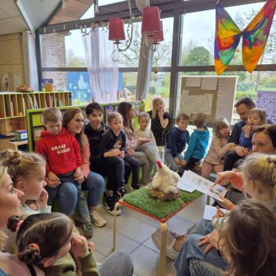 ouders doen dagje mee met de kleuters